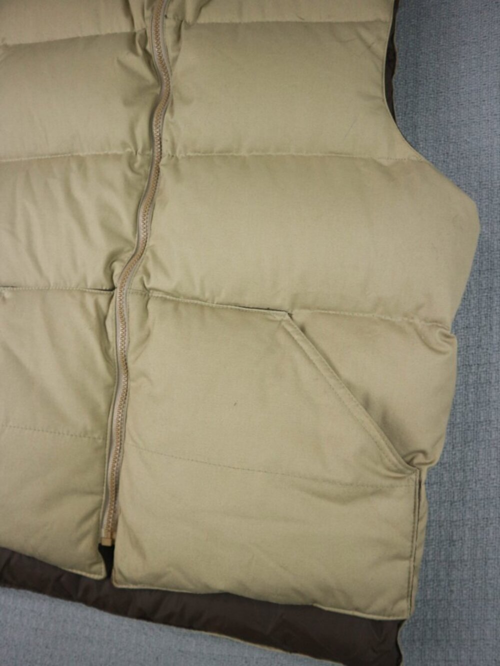 1980s Reversible Beige / Brown Hunting Vest Mens Medium - Picture 4 of 12